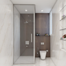 Modern Bathroom With White Tiles - Livspace