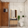 Brown And White Bathroom Design - Livspace