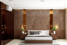 Modern Bedroom With Golden Shades - Livspace