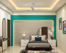 Cyan Blue Master Bedroom - Livspace