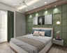 Spacious Bedroom With Pastel Green Trims - Livspace