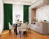 Green And Beige Dining Room - Livspace