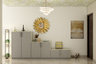 Foyer Design With Grey Storage Unit - Livspace