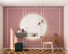 White And Pink Wall Design - Livspace