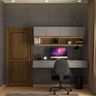 Modern Home Office With Dark Shades - Livspace