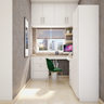 Compact Home Office Design With A White Finish - Livspace