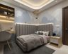 Grey-Themed Kid's Bedroom Design With L-shaped Headboard - Livspace