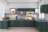 Modern Green Kitchen Design - Livspace