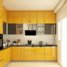 Contemporary Kitchen Design In Yellow - Livspace