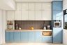 Blue And White Modern Kitchen Design - Livspace