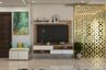 Modern TV Unit With CNC Gold Partition  - Livspace