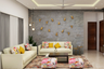 Colourful Living Room Design With Off-White Sofa - Livspace