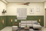 Spacious Green Living Room - Livspace