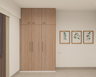 Wooden Textured Wardrobe Design - Livspace