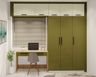 Green And White Wardrobe Design - Livspace