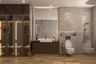 Bathroom Design With Wall-Mounted Storage And A Dressing Area - Livspace