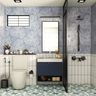 8X5 Ft Blue And White Eclectic Bathroom Design - Livspace