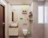 7X6 Ft Light Brown Small Bathroom Design - Livspace