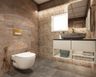 7X7 Ft Contemporary Small Bathroom Grey And Brown Bathroom Design - Livspace