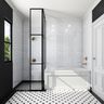 Porcelain Black And White Tile Design - Livspace