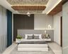 Gypsum False Ceiling Design With A Painted And Wallpapered Finish - Livspace