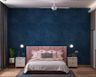 Dark Blue Bedroom Wallpaper With A Textured Finish - Livspace