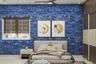 Blue Textured Wallpaper Design For Bedrooms - Livspace