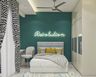 Kids' Room With Teal Wall Paint - Livspace