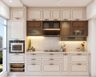 10X8 Ft Parallel Kitchen Design With Off White Cabinets And Lofts - Livspace
