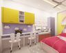 Yellow And Lavender Contemporary Study Room Design - Livspace
