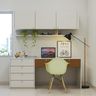 Frosty White Study Room Design With Loft Storage - Livspace