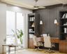 Grey And Teak Study Room Design - Livspace