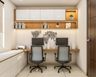 7x8 Ft Study Room Design In White And Walnut Bronze - Livspace
