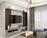 Wall-Mounted TV Unit With Open And Closed Storage - Livspace