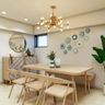 Beige Wall Paint Design For Dining Room - Livspace