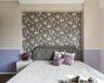 Grey And White Botanical Print Wallpaper Design - Livspace