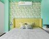Green And White Botanical Wallpaper For Bedroom - Livspace