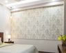 Beige And Grey Patterned Wallpaper For Bedroom - Livspace