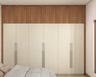 Cream And Brown 6-Door Swing Wardrobe Design - Livspace