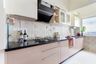 Modular Parallel Kitchen Design with Pink Cabinets