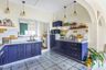 Modular Open Kitchen Design with Blue Cabinets
