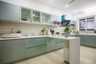 Green L-Shaped Modular Kitchen