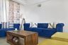 Living Room Design with Blue Sofa