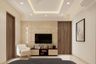 Rectangular central drop false ceiling design of gypsum with cove lights and spotlights - Livspace