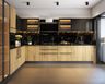 Grey square floor tiles design for kitchen