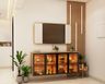 Contemporary Tahiti Samoa Teak Foyer Design With Wall-Mounted Wooden Storage - Livspace