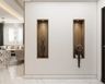 Foyer Design With White Wall Paint And Wooden Wall Niches - Livspace