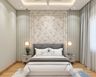 Guest bedroom design with fluted wall panels