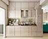 Parallel Kitchen Design with Beige Cabinets