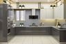 U-Shaped Kitchen Design with Grey Base Units